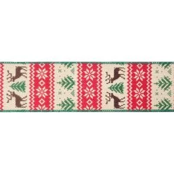 Budget ✨ 2.5" x 20ft. Faux Linen Wired Deer & Trees Ribbon by Celebrate It™ 🎁 Christmas 🥰 -Celebrate It Sales Shop 10696148 3