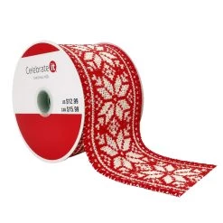 Best deal 😉 2.5" x 18ft. Cotton Wired Snowflakes Ribbon by Celebrate It™ 🔔 Christmas 🔥