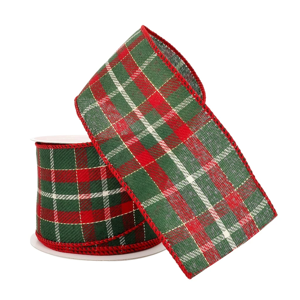 Best reviews of 💯 2.5" x 20ft. Metallic Wired Plaid Ribbon by Celebrate It™ 🎄 Christmas 🤩 2 Best reviews of 💯 2.5" x 20ft. Metallic Wired Plaid Ribbon by Celebrate It™ 🎄 Christmas 🤩 - Image 2