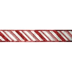 Top 10 🥰 1.5" x 30ft. Taffeta Wired Slant Stripes Ribbon by Celebrate It™ 🔔 Christmas 👏 -Celebrate It Sales Shop 10696252 3