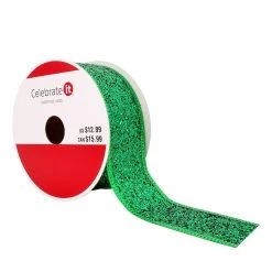 Budget 😉 1.5" x 30ft. Taffeta Wired Glitter Ribbon by Celebrate It™ ❄ Christmas 😍