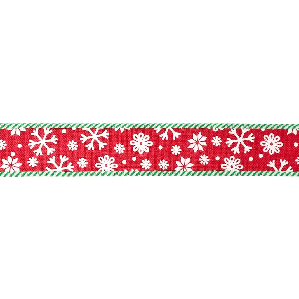 Best deal ๐ 1.5" x 30ft. Faux Linen Wired Snowflakes Ribbon by Celebrate It™ ๐ Christmas ๐ 3 Best deal ๐ 1.5" x 30ft. Faux Linen Wired Snowflakes Ribbon by Celebrate It™ ๐ Christmas ๐ - Image 3
