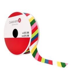 Budget 👍 7/8" x 24ft. Grosgrain Colors Ribbon by Celebrate It™ 🎄 Christmas 🔥