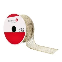 Hot Sale 🛒 1.5" x 30ft. Glitter Wired Net Ribbon by Celebrate It™ 🎄 Christmas 😀