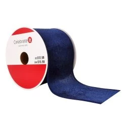 Outlet ❤️ 2.5" x 20ft. Velvet Wired Solid Ribbon by Celebrate It™ 🔔 Christmas 😀