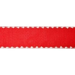 Promo ✨ 2.5" x 20ft. Faux Linen & Pom Pom Edge Wired Ribbon by Celebrate It™ 🎄 Christmas 👏 -Celebrate It Sales Shop 10696289 3