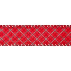 Best Pirce ⌛ 2.5" x 20ft. Faux Linen Wired Windowpane Ribbon by Celebrate It™ 🔔 Christmas ✨ -Celebrate It Sales Shop 10696304 3