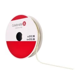 Budget ⭐ 1/8" x 108ft. Satin with Metallic Edge Ribbon by Celebrate It® 🎄 Christmas 🛒