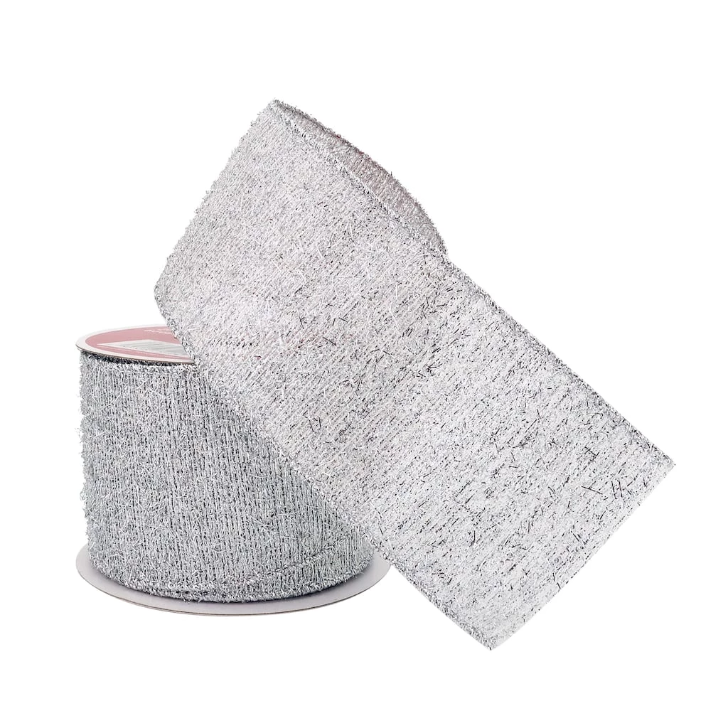 Cheapest 🥰 2.5" x 20ft. Wired Tinsel Fabric Ribbon by Celebrate It® 🎅 Christmas ⌛ 2 Cheapest 🥰 2.5" x 20ft. Wired Tinsel Fabric Ribbon by Celebrate It® 🎅 Christmas ⌛ - Image 2