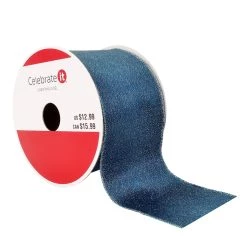 New 🎁 2.5" x 20ft. Shimmer Wired Solid Ribbon by Celebrate It® ❄ Christmas 👍