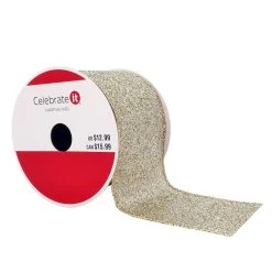 Best Sale 🔥 2.5" x 20ft. Sheer Wired Glitter Ribbon by Celebrate It® 🔔 Christmas 👏