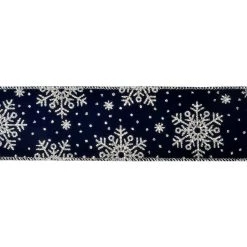 Deals 😀 2.5" x 20ft. Taffeta Wired Snowflake Ribbon by Celebrate It® ❄ Christmas 😍 -Celebrate It Sales Shop 10696360 3