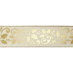 Cheap 🧨 2.5" x 20ft. Faux Linen Foil Wired Ribbon by Celebrate It® ❄ Christmas 🌟 -Celebrate It Sales Shop 10696368 3