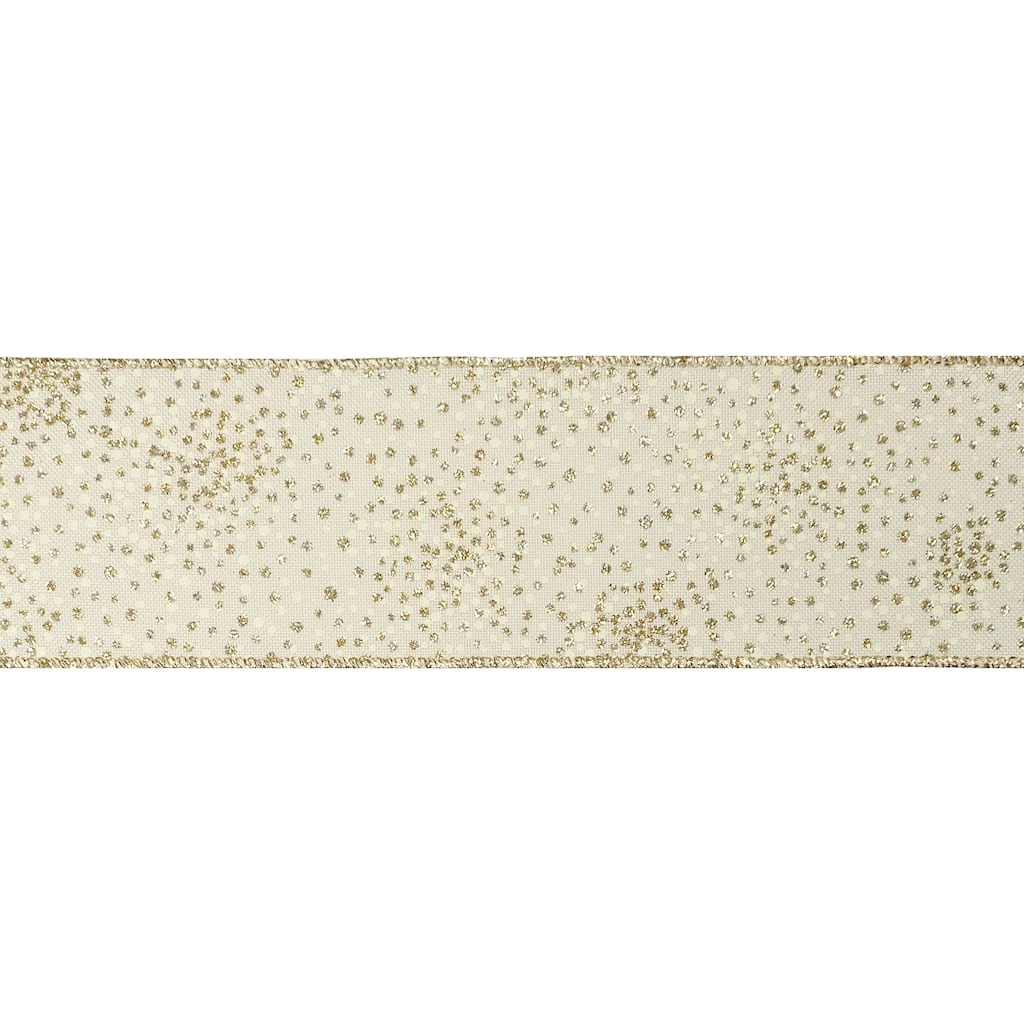 Promo ๐ฏ 2.5" x 20ft. Faux Linen Wired Dotted Ribbon by Celebrate It® โ Christmas ๐ 3 Promo ๐ฏ 2.5" x 20ft. Faux Linen Wired Dotted Ribbon by Celebrate It® โ Christmas ๐ - Image 3