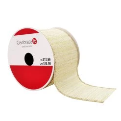 Coupon 🌟 2.5" x 20ft. Sheer Metallic Wired Ribbon by Celebrate It® 🔔 Christmas ❤️