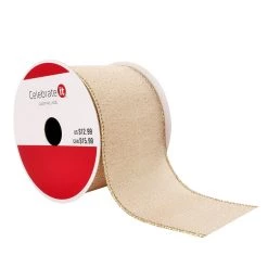 Best deal ❤️ 2.5" x 20ft. Metallic Wired Ribbon by Celebrate It® 🎁 Christmas 🎁