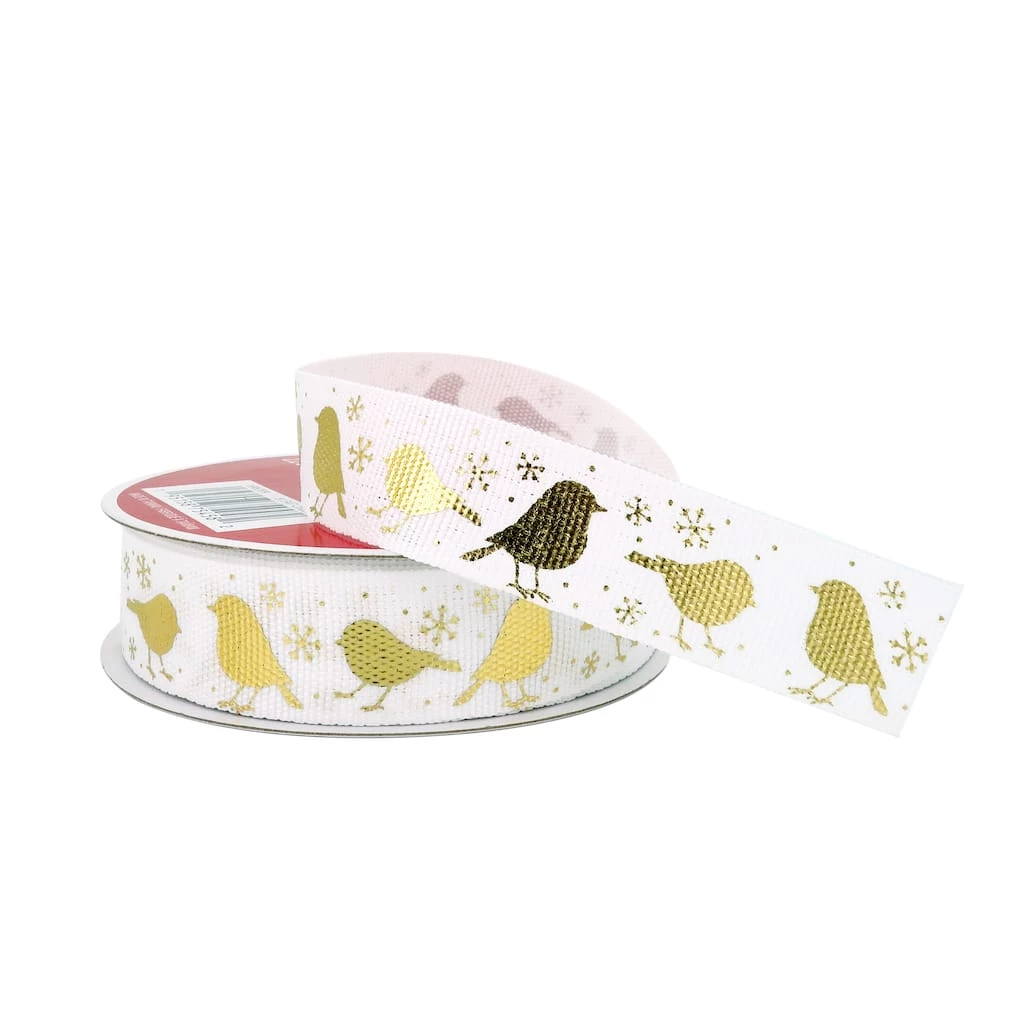 Deals ⭐ 7/8" x 24ft. Taffeta Foil Bird Ribbon by Celebrate It® 🎁 Christmas 🔥 2 Deals ⭐ 7/8" x 24ft. Taffeta Foil Bird Ribbon by Celebrate It® 🎁 Christmas 🔥 - Image 2