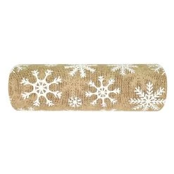 Wholesale ⌛ 9.5" x 10ft. Faux Burlap Snowflake Mesh by Celebrate It® 🔔 Christmas 🤩