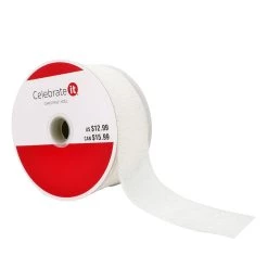 Hot Sale ⌛ 1.5" x 30ft. Metallic Wired Tinsel Fabric Ribbon by Celebrate It® ❄ Christmas 🔔