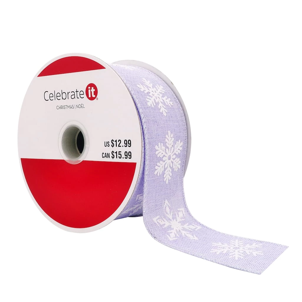 Cheapest 🥰 1.5" x 30ft. Faux Linen Wired Snowflake Ribbon by Celebrate It® ❄ Christmas 🌟 1 Cheapest 🥰 1.5" x 30ft. Faux Linen Wired Snowflake Ribbon by Celebrate It® ❄ Christmas 🌟