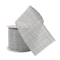 Budget 🔔 2.5" x 20ft. Faux Linen Glitter Wired Ribbon by Celebrate It® 🔔 Christmas 👏 -Celebrate It Sales Shop 10696421 2