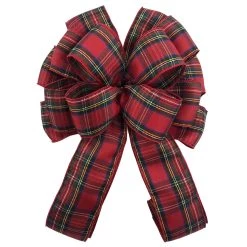 Wholesale 👏 20.5" Dark Red Plaid ❄ Christmas Décor Bow by Celebrate It® 😍