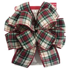 Outlet 😉 20.5" Red, White & Green Plaid ❄ Christmas Décor Bow by Celebrate It® 🔥 -Celebrate It Sales Shop 10697610 4