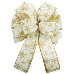 Top 10 😍 20.5" White & Gold Snowflake 🔔 Christmas Décor Bow by Celebrate It® 👏