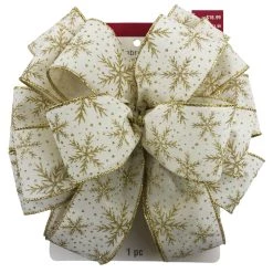 Top 10 😍 20.5" White & Gold Snowflake 🔔 Christmas Décor Bow by Celebrate It® 👏 -Celebrate It Sales Shop 10697616 4