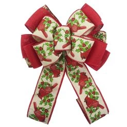 Cheapest 🥰 20.5" Cardinal & Holly Berry 🎅 Christmas Décor Bow by Celebrate It® 👍