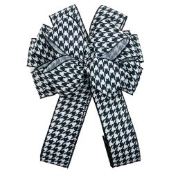 Cheap 🥰 20.5" Black & White Houndstooth ❄ Christmas Décor Bow by Celebrate It® 😉