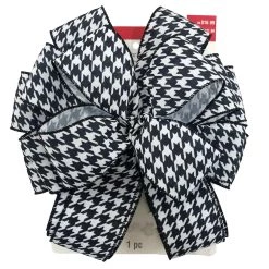 Cheap 🥰 20.5" Black & White Houndstooth ❄ Christmas Décor Bow by Celebrate It® 😉 -Celebrate It Sales Shop 10697621 4