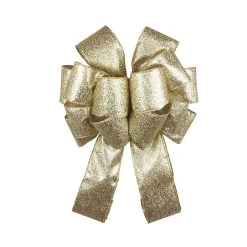 Coupon 🥰 20.5" Glittery Gold 🎄 Christmas Décor Bow by Celebrate It® 😉