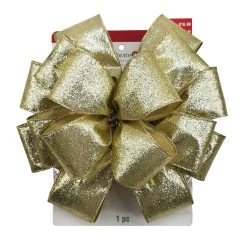 Coupon 🥰 20.5" Glittery Gold 🎄 Christmas Décor Bow by Celebrate It® 😉 -Celebrate It Sales Shop 10697633 4