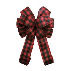 Discount 🛒 20.5'' Red and Black Buffalo Checkered 🔔 Christmas Tree Topper by Celebrate It® ✨