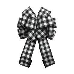 New 🌟 20.5'' Black and White Buffalo Checkered 🎁 Christmas Tree Topper by Celebrate It® ✨