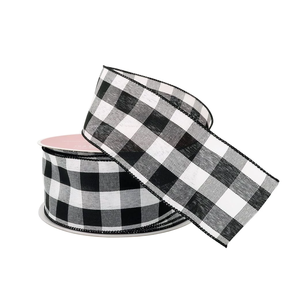Discount π 2.5" x 80ft. Wired Buffalo Check Ribbon by Celebrate It® π Christmas π― 2 Discount π 2.5" x 80ft. Wired Buffalo Check Ribbon by Celebrate It® π Christmas π― - Image 2