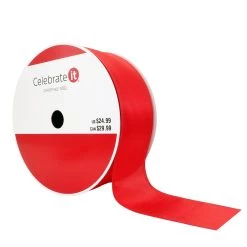 Cheapest 👍 2.5" x 80ft. Satin Wired Ribbon by Celebrate It® 🔔 Christmas ✔️