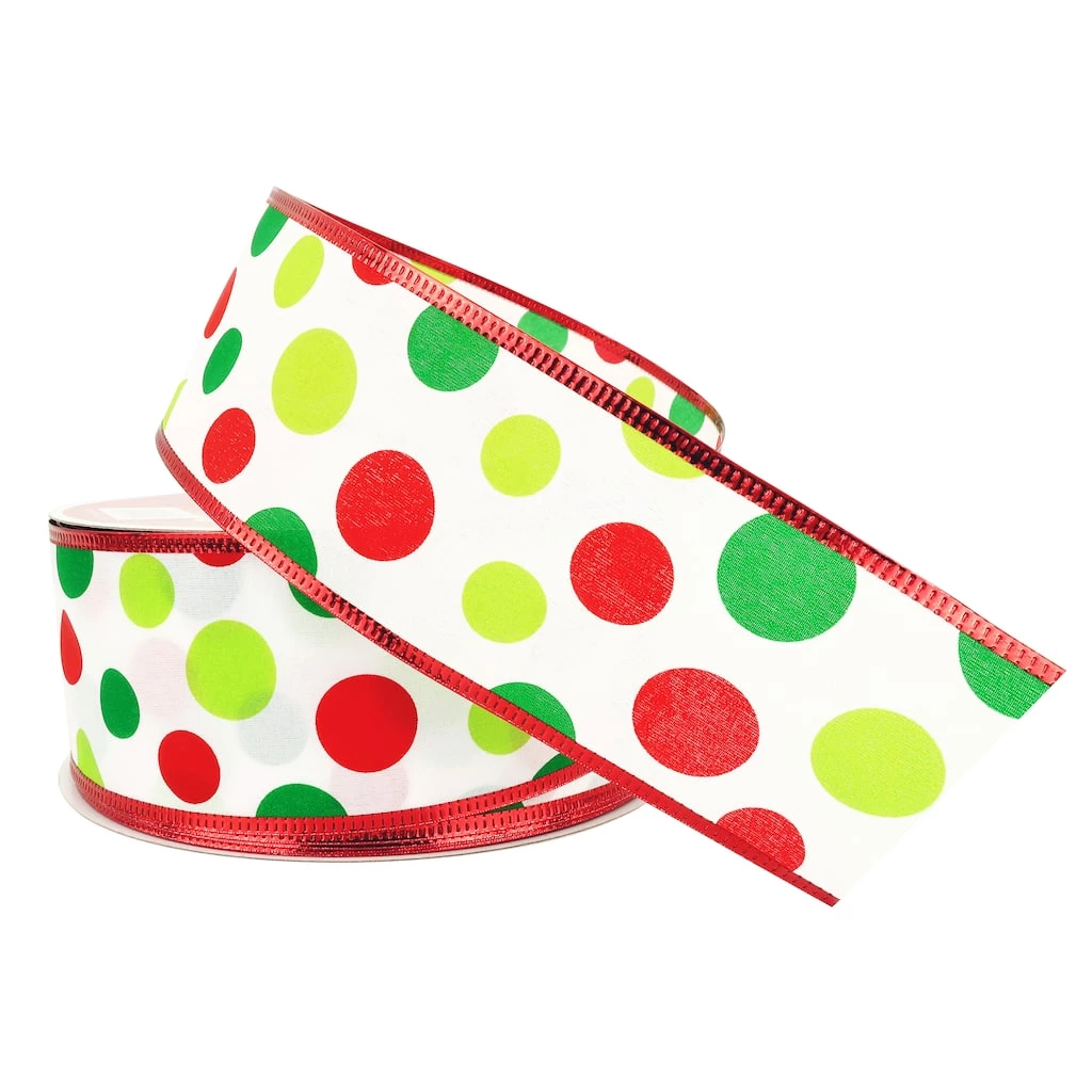 Best reviews of ⭐ 2.5" x 80ft. Taffeta Wired Dots Ribbon by Celebrate It® 🎅 Christmas 🤩 2 Best reviews of ⭐ 2.5" x 80ft. Taffeta Wired Dots Ribbon by Celebrate It® 🎅 Christmas 🤩 - Image 2