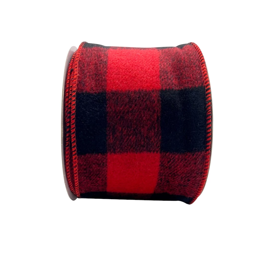 New ๐ 3.5'' x 25 ft. Red and Black Buffalo Checkered Flannel Ribbon by Celebrate It® ๐ 2 New ๐ 3.5'' x 25 ft. Red and Black Buffalo Checkered Flannel Ribbon by Celebrate It® ๐ - Image 2