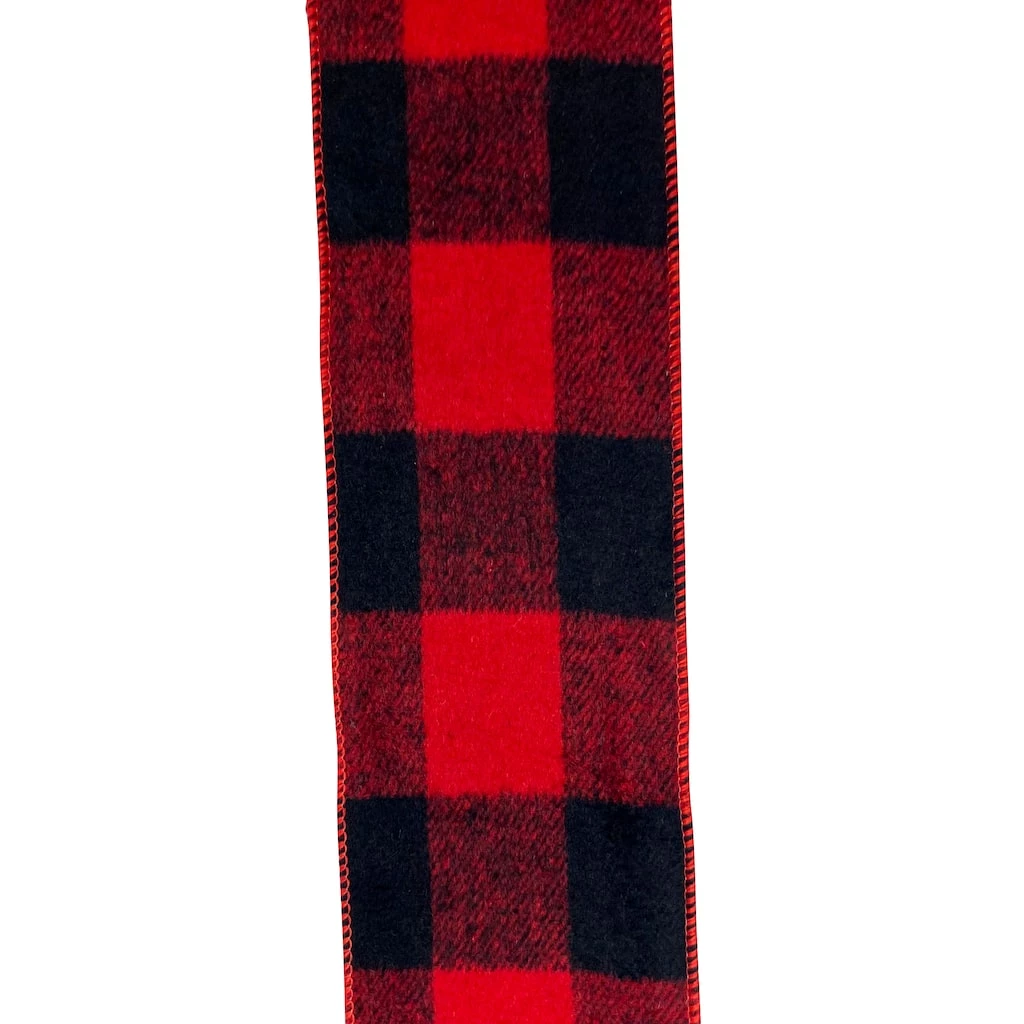 New ๐ 3.5'' x 25 ft. Red and Black Buffalo Checkered Flannel Ribbon by Celebrate It® ๐ 3 New ๐ 3.5'' x 25 ft. Red and Black Buffalo Checkered Flannel Ribbon by Celebrate It® ๐ - Image 3