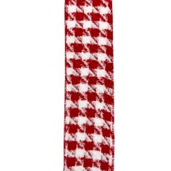Brand new 😍 3.5'' x 9 ft. Red and White Houndstooth Ribbon by Celebrate It® 😉 -Celebrate It Sales Shop 10697872 3