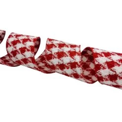 Brand new 😍 3.5'' x 9 ft. Red and White Houndstooth Ribbon by Celebrate It® 😉 -Celebrate It Sales Shop 10697872 4