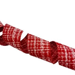 Coupon ⌛ 3.5'' x 15 ft. Red and White Tweed Ribbon by Celebrate It® ✨ -Celebrate It Sales Shop 10697875 4