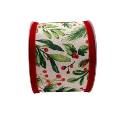 Best deal 😍 3.5'' x 9 ft. Holly Print Ribbon with Velvet Edge by Celebrate It® 🔥 -Celebrate It Sales Shop 10697878 2