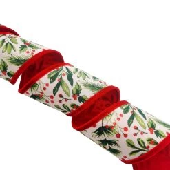 Best deal 😍 3.5'' x 9 ft. Holly Print Ribbon with Velvet Edge by Celebrate It® 🔥 -Celebrate It Sales Shop 10697878 4