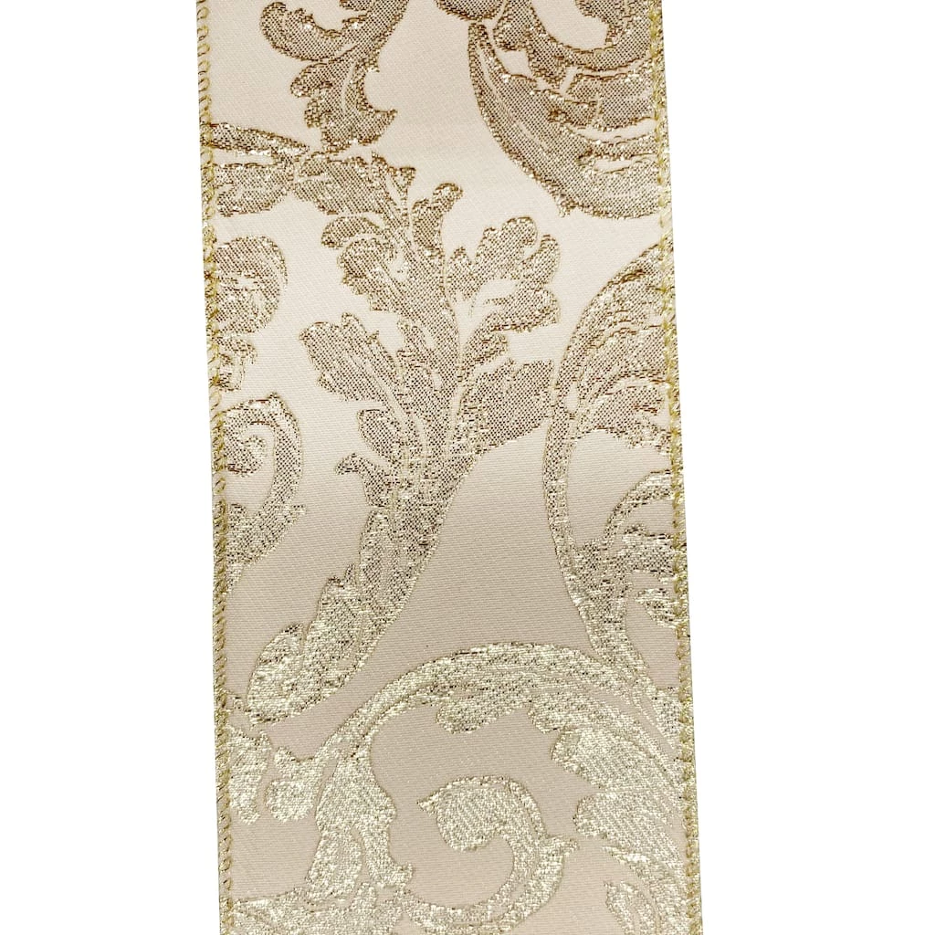 New ๐ 3.5'' x 15 ft. Gold Jacquard Ribbon by Celebrate It® ๐ 3 New ๐ 3.5'' x 15 ft. Gold Jacquard Ribbon by Celebrate It® ๐ - Image 3