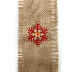 Best Pirce 🛒 3.5'' x 6ft. Snowflakes and Buttons Embroidered Frayed Burlap Ribbon by Celebrate It® 🤩 -Celebrate It Sales Shop 10697914 3