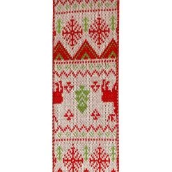 Cheap 👏 3.5'' x 9 ft. Fair Isle Reindeer Knit Ribbon by Celebrate It® 😉 -Celebrate It Sales Shop 10697916 3