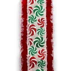Brand new 👍 3.5'' x 12 ft. Velvet Ribbon with Peppermint by Celebrate It® 🔥 -Celebrate It Sales Shop 10698087 3